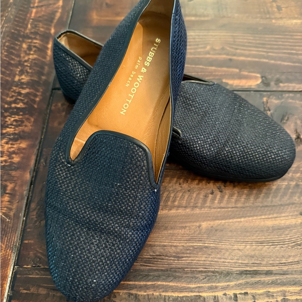 Stubbs & Wootton Black Woven Loafers (Mens 8, Women’s 9)